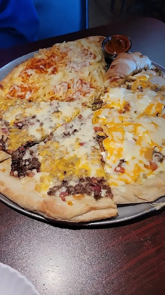 Taco Pizza Spaghetti Pizza and Steak and Cheese Pizza